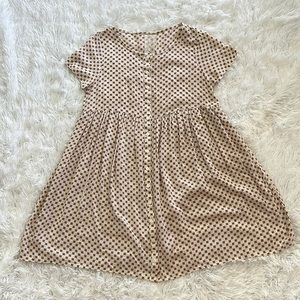 Sadie & Sage Cream Button Down Patterned Dress Size M